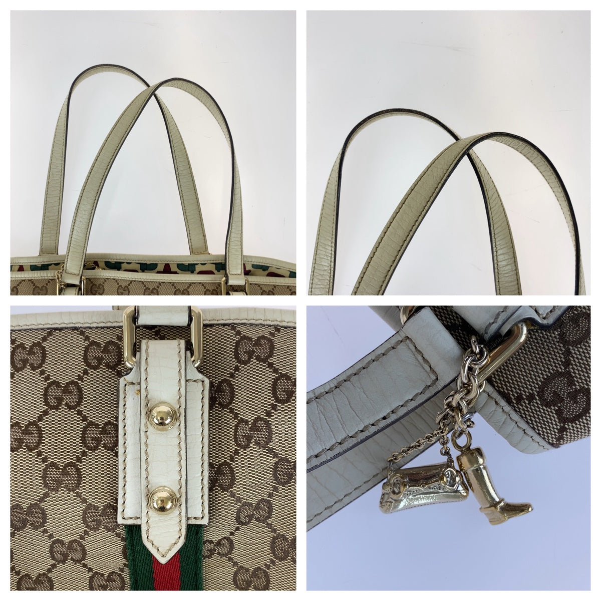 Gucci GG Canvas Leather Tote Bag