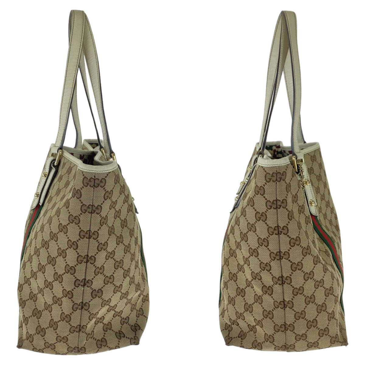 Gucci GG Canvas Leather Tote Bag