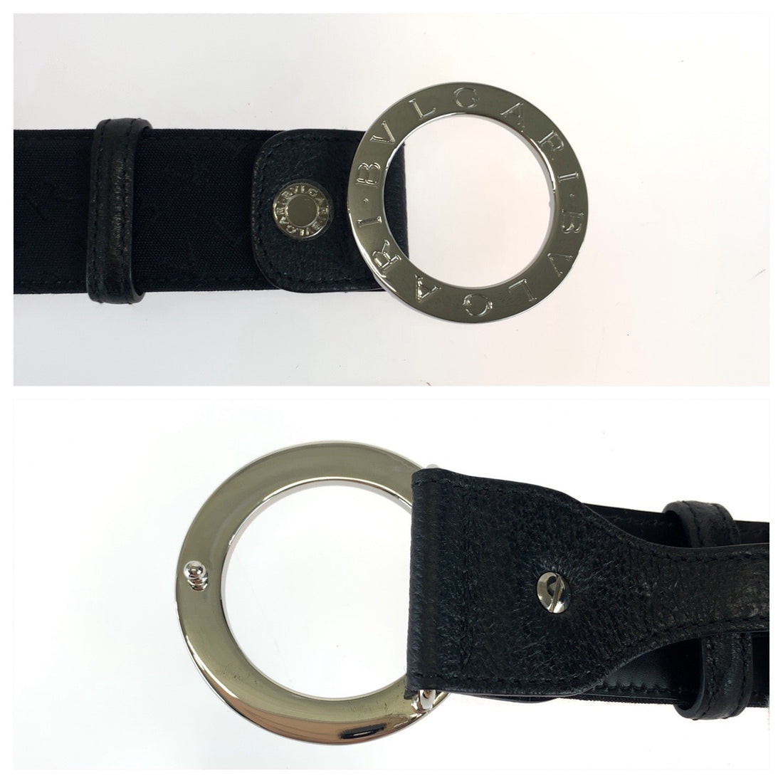 Bvlgari B.Zero Logo Mania Canvas Leather Belt