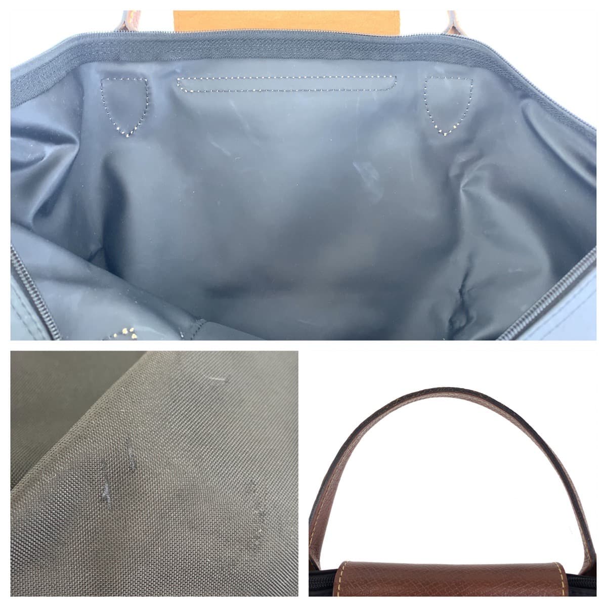 Longchamp Le Pliage Nylon/Leather Tote Bag 407383 in Very Good Condition