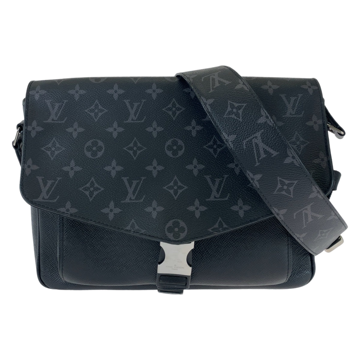 Louis Vuitton Taigarama Messenger Bag Black PVC/Leather M30746 in Great Condition