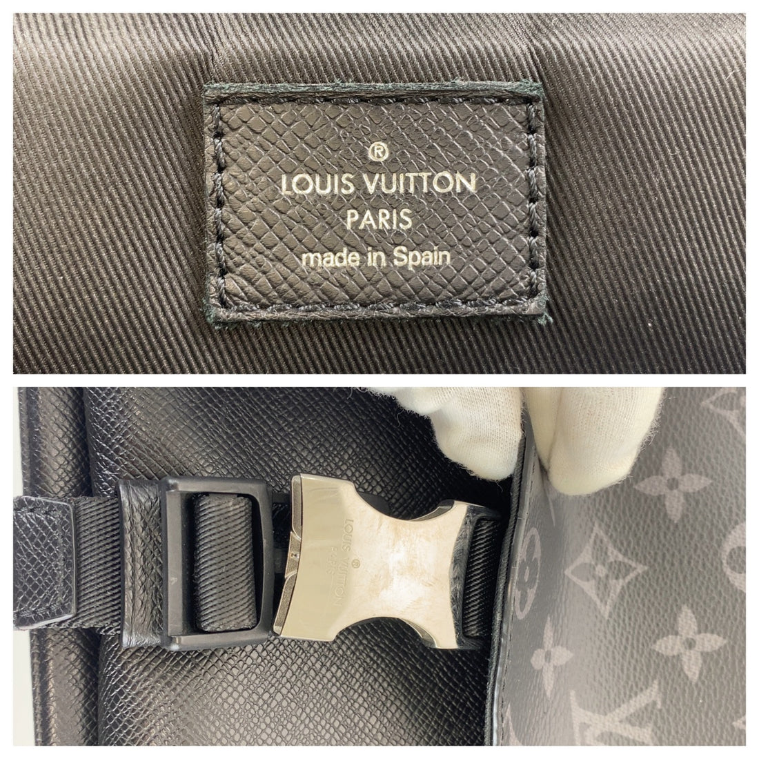 Louis Vuitton Taigarama Messenger Bag Black PVC/Leather