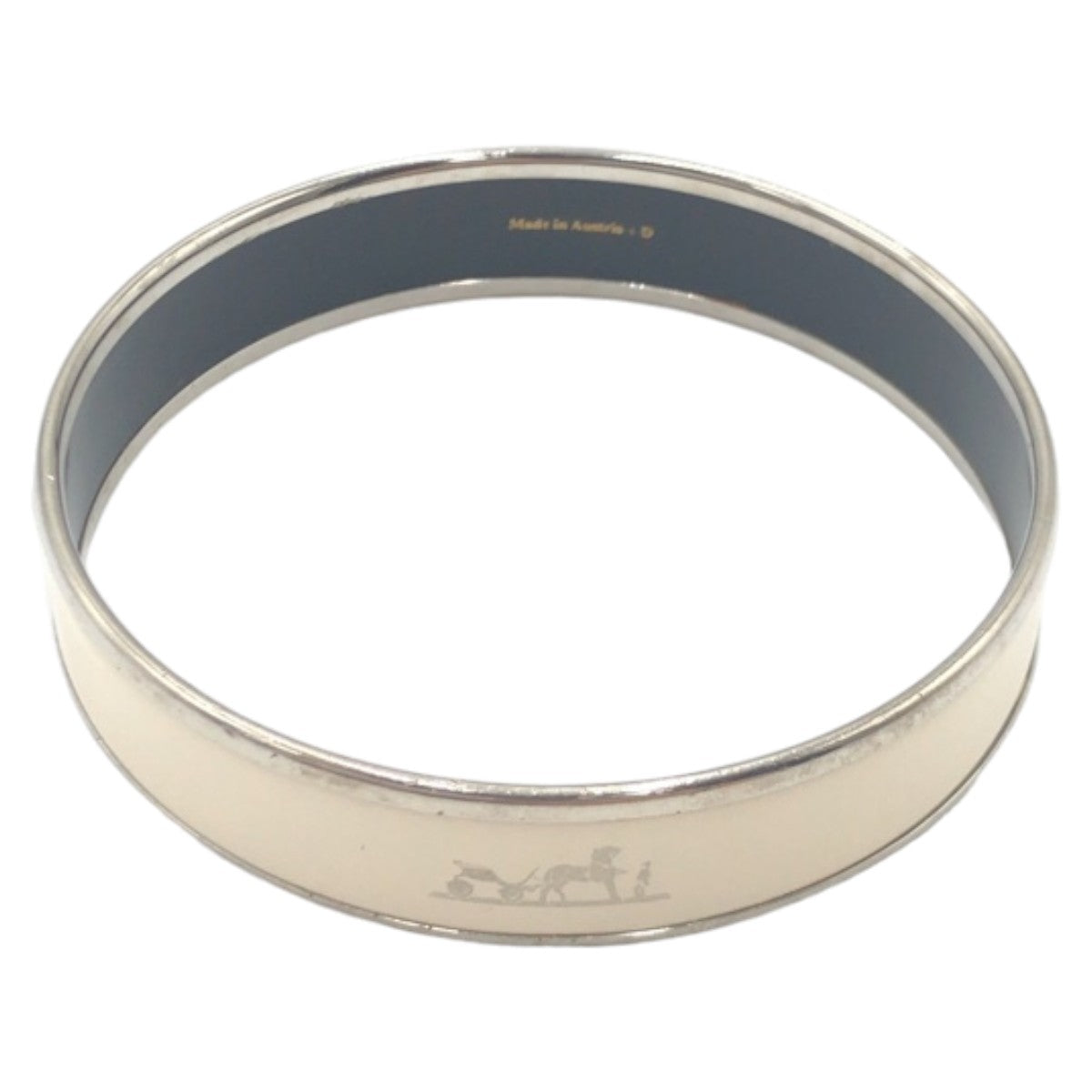 Hermes Enamel MM Caleche Bracelet Silver