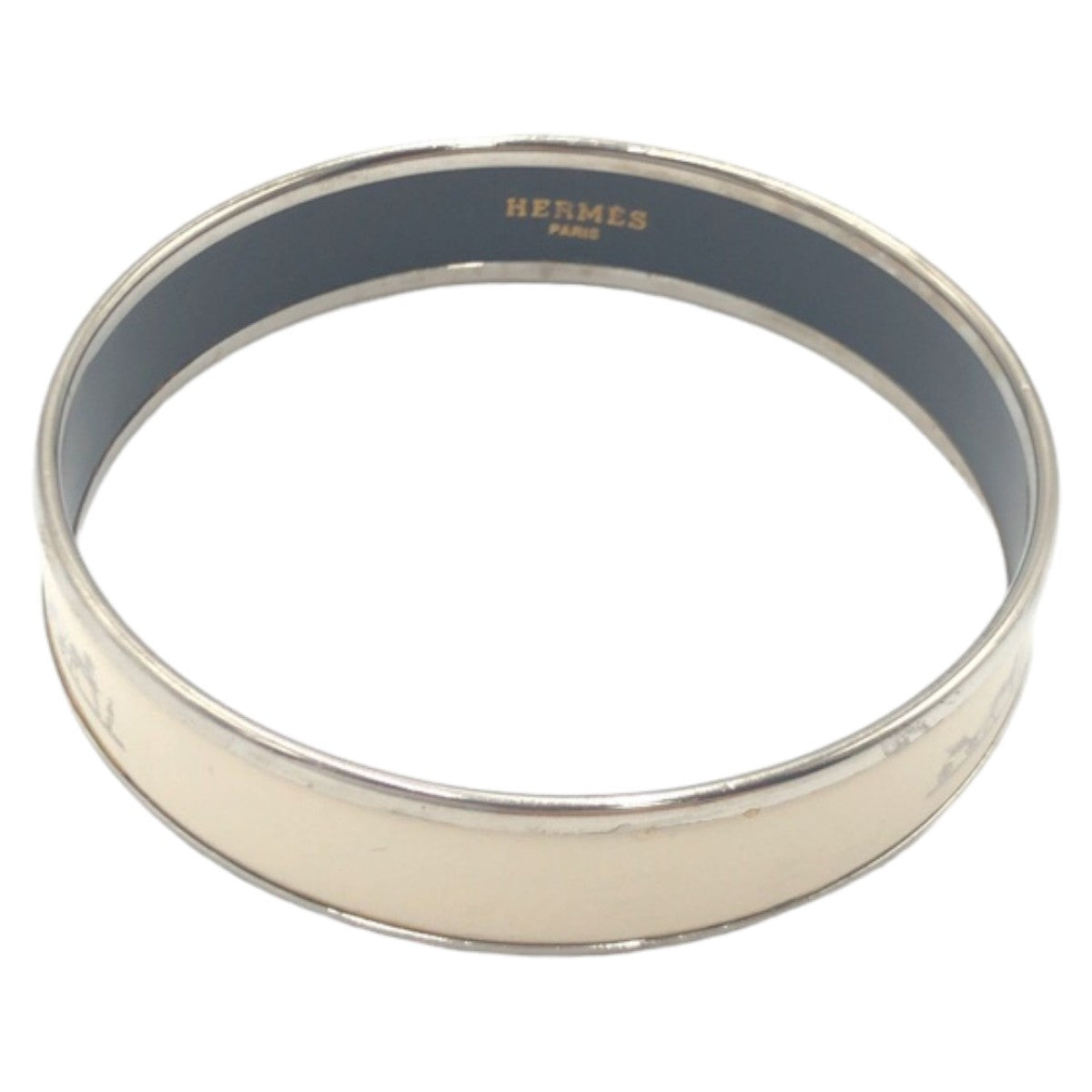 Hermes Enamel MM Caleche Bracelet Silver