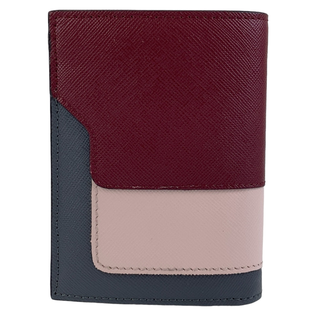 MARNI Bifold Leather Wallet Red Pink Blue Gold