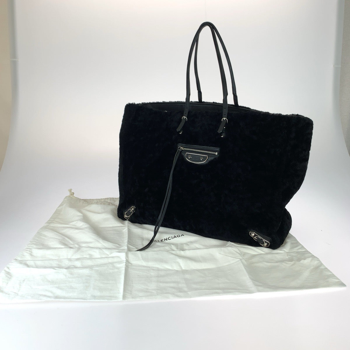 Balenciaga Sheepskin/Leather Paper Tote Bag 387480 in Great Condition