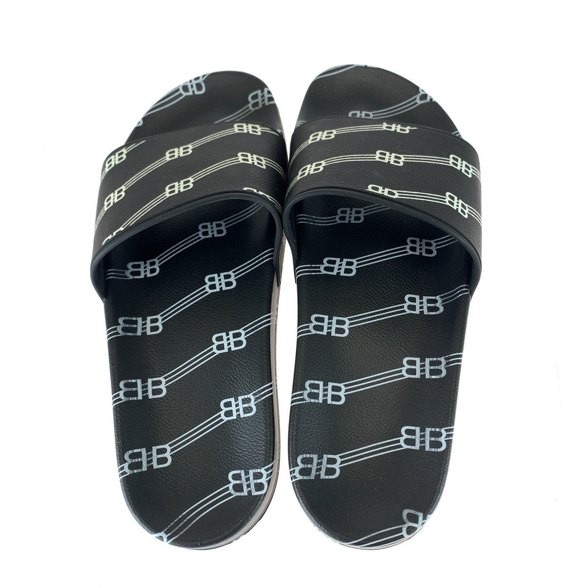 Balenciaga All Over Logo Rubber Sandals 407446 in Excellent Condition