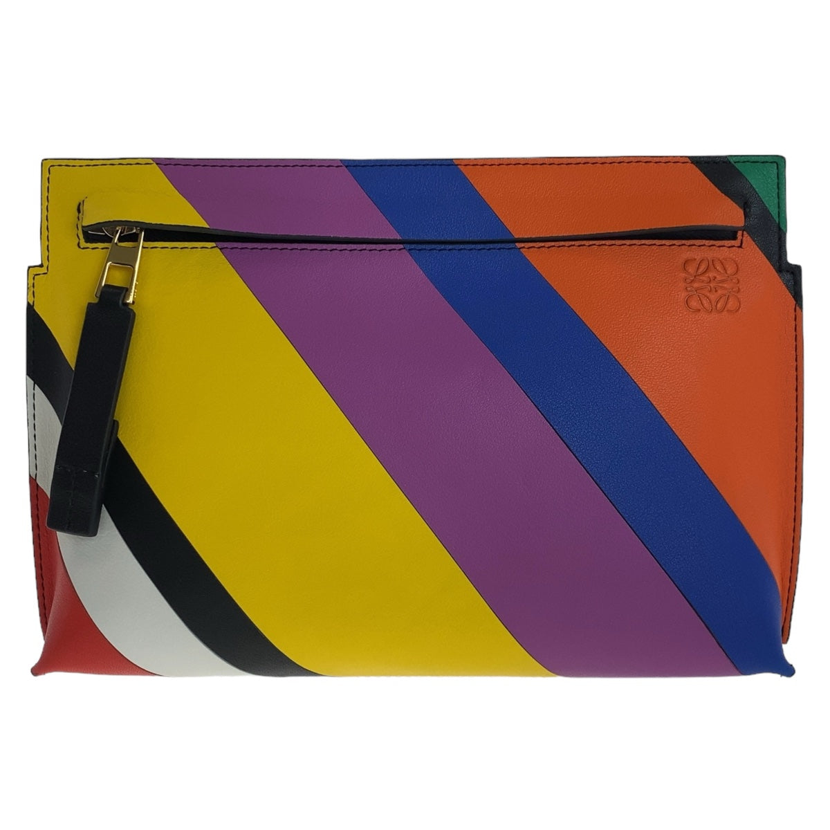 Loewe Anagram T Pouch Leather Clutch