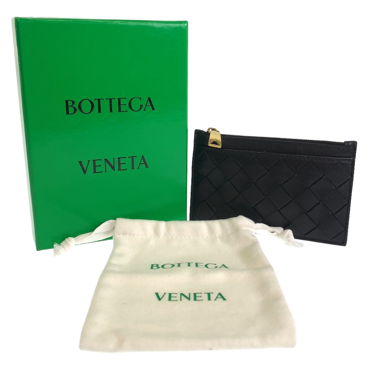 Bottega Veneta Leather Coin Case Black