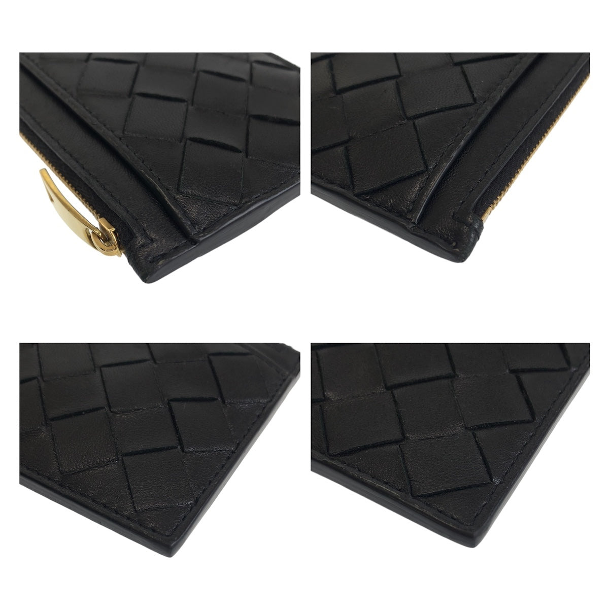 Bottega Veneta Leather Coin Case Black