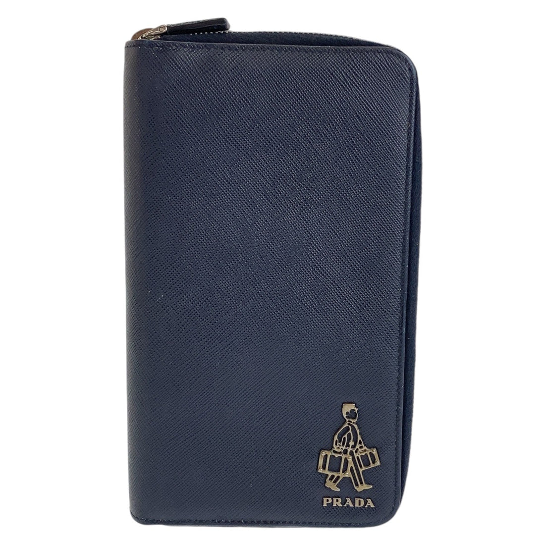 Prada Saffiano Leather Long Wallet Navy