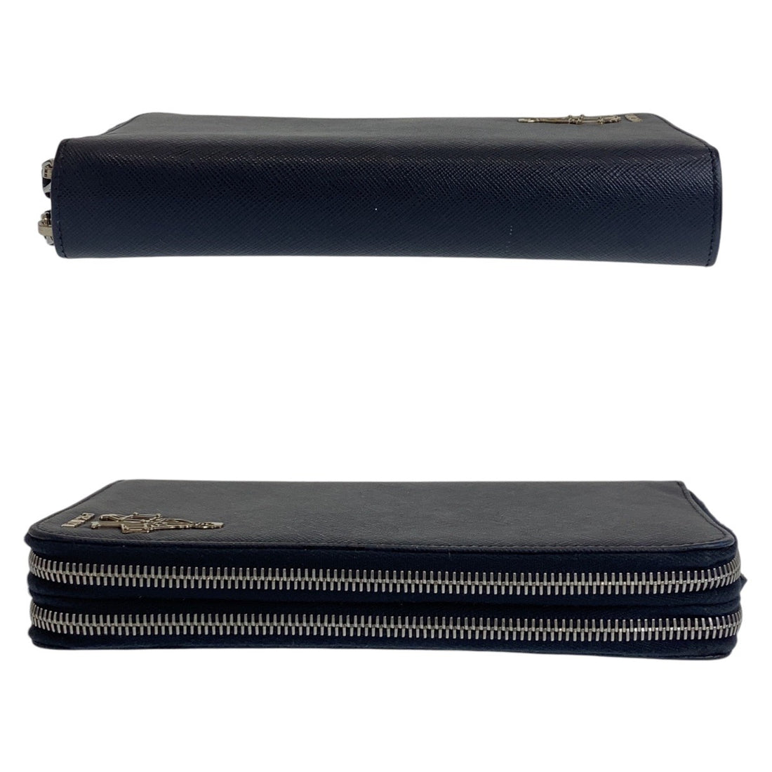 Prada Saffiano Leather Long Wallet Navy