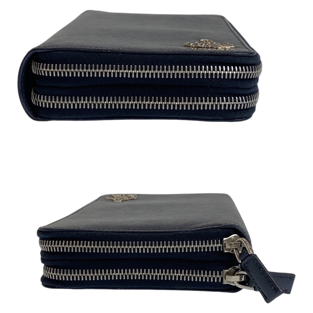 Prada Saffiano Leather Long Wallet Navy