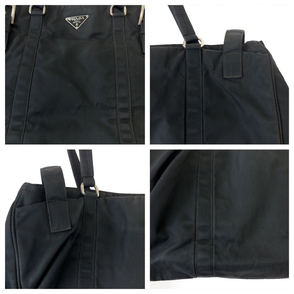 Prada Nylon Tessuto Triangle Logo Plate Tote Bag WS6807 in Very Good Condition