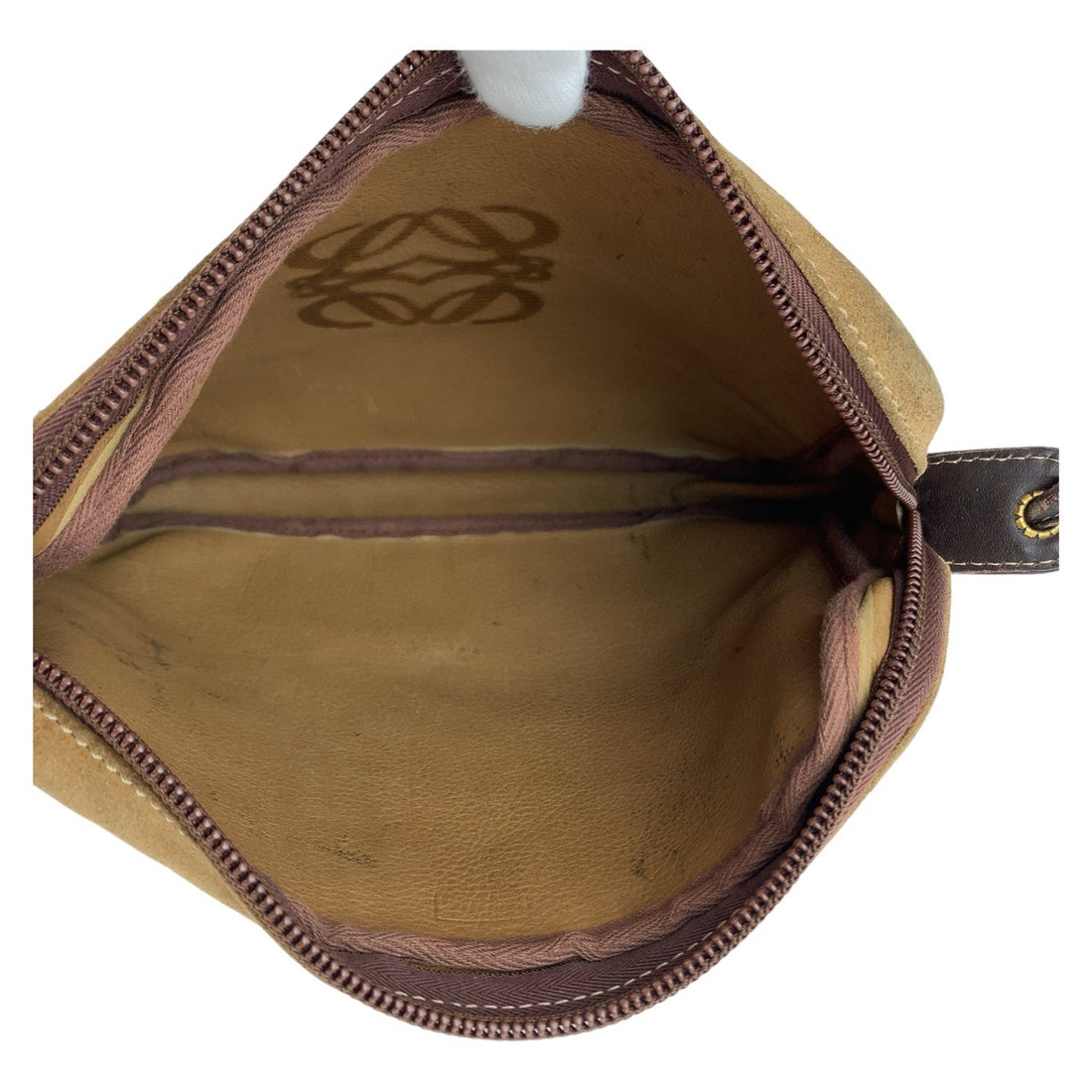 Loewe Anagram Brown Suede Leather Shoulder Bag