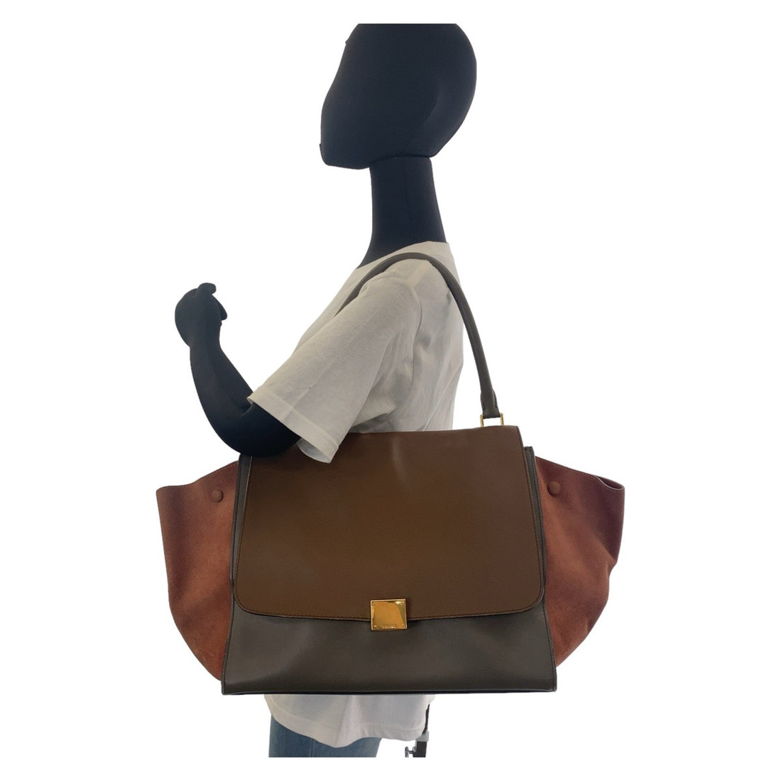 Celine Trapeze Leather Suede Handbag