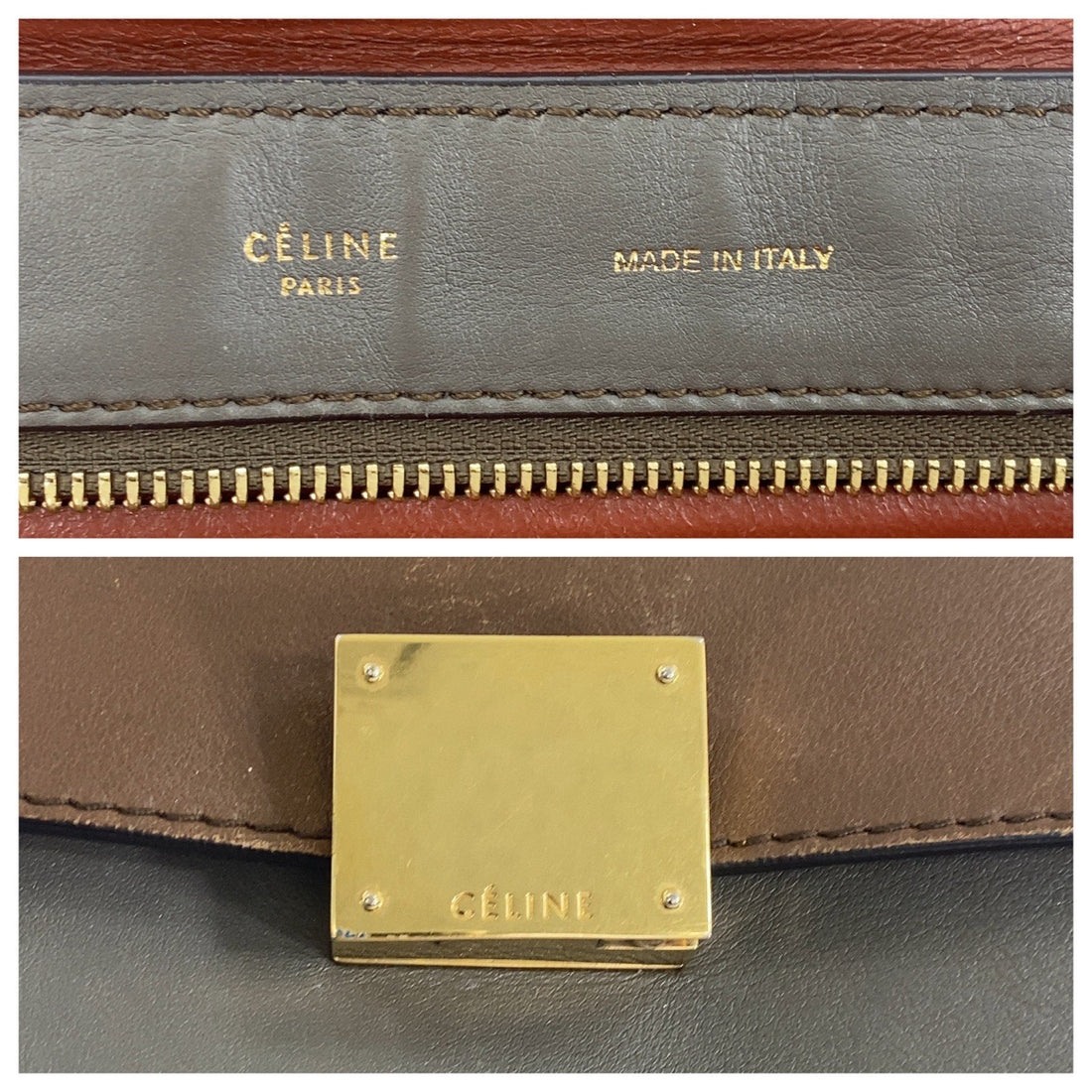 Celine Trapeze Leather Suede Handbag