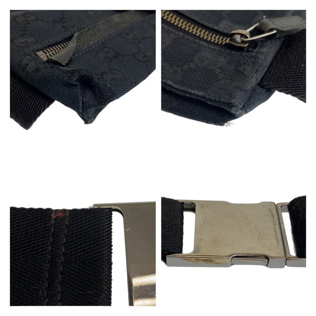 Gucci Black GG Canvas Waist Bag