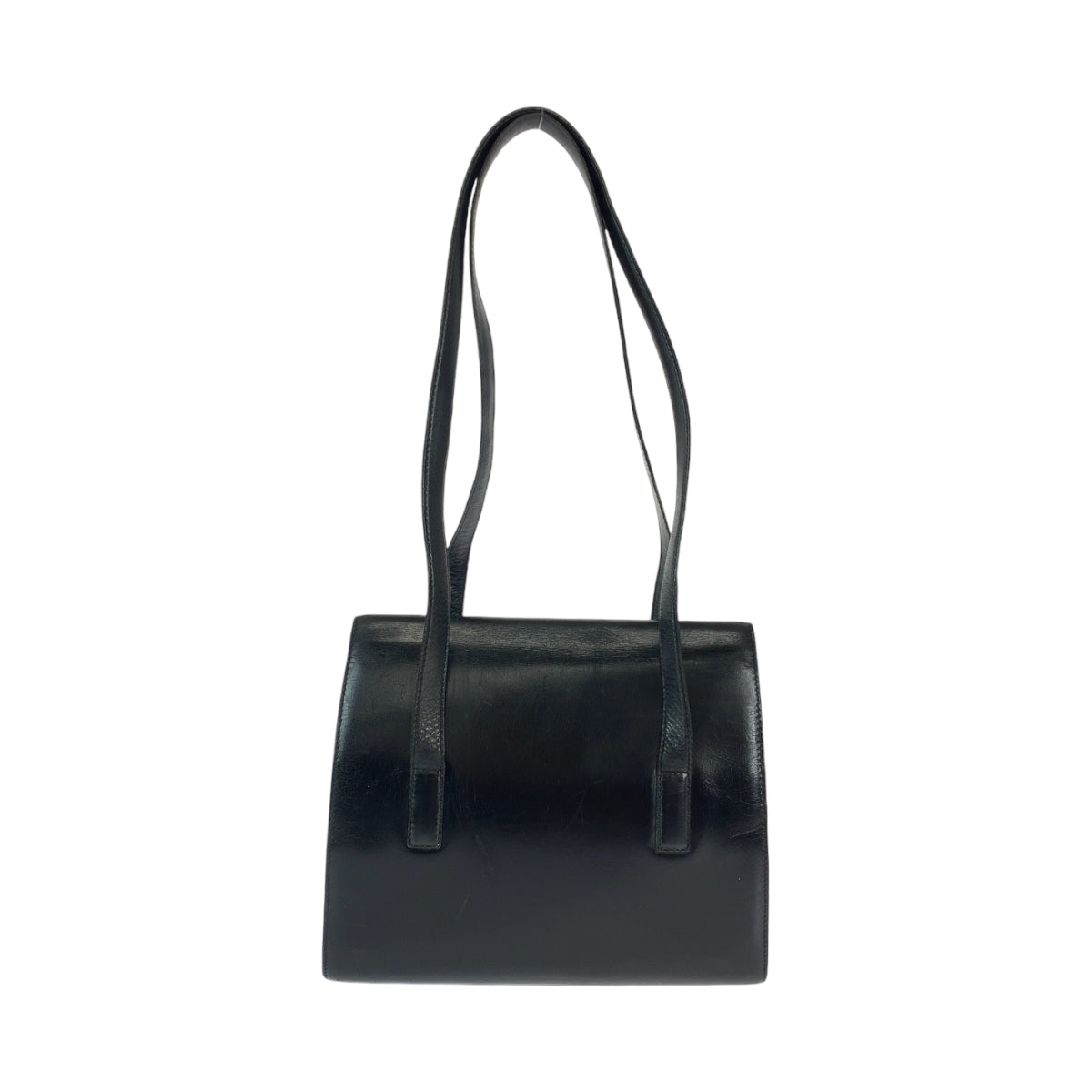 Prada Leather Shoulder Bag Black Gold Hardware