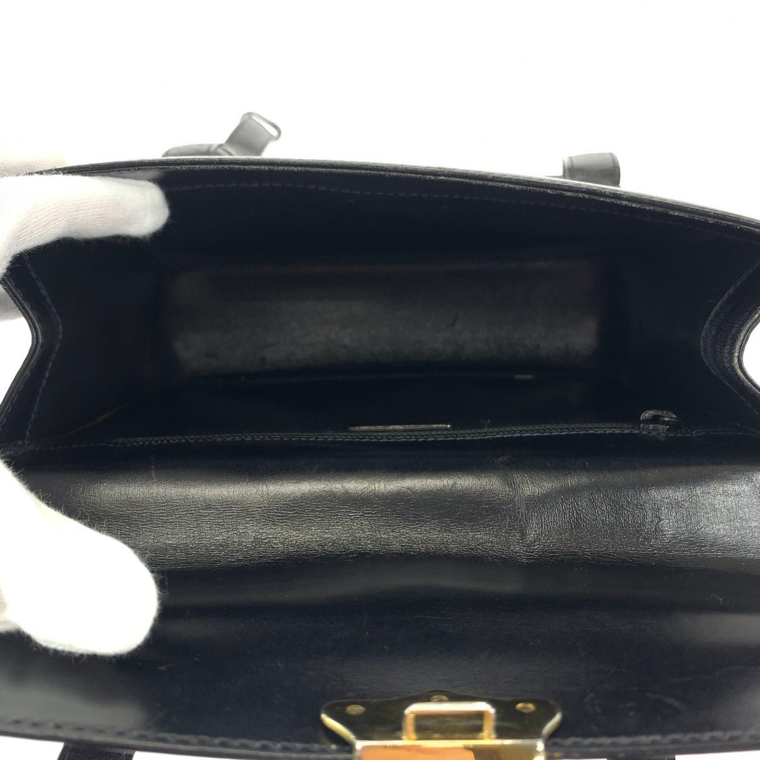 Prada Leather Shoulder Bag Black Gold Hardware