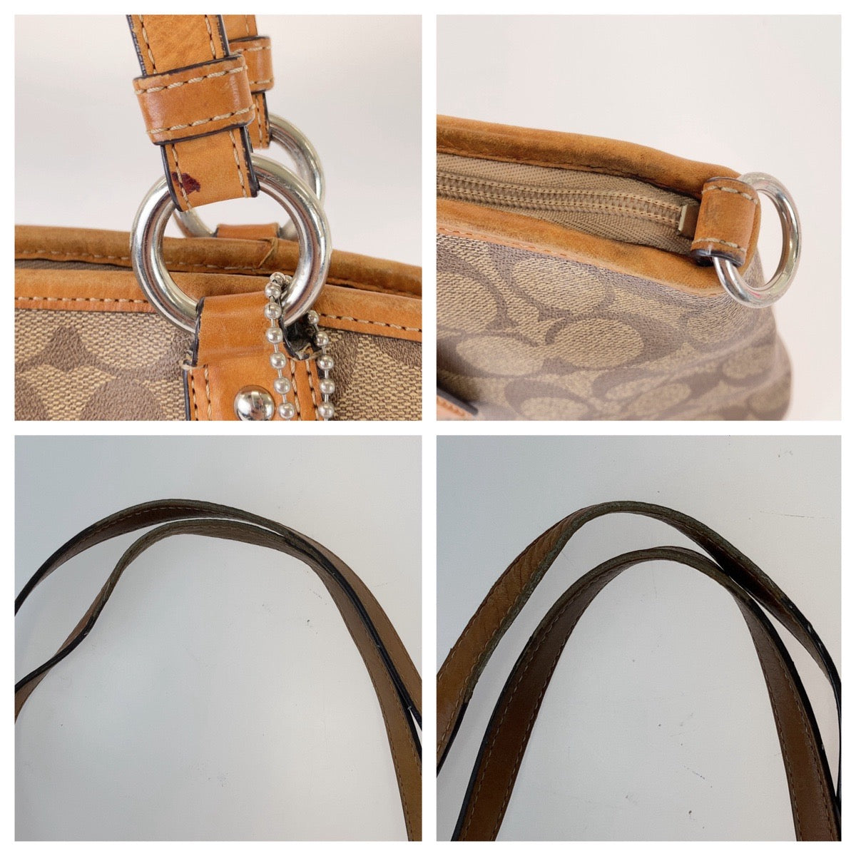 Coach Signature Canvas/Leather Tote Bag in Good Condition