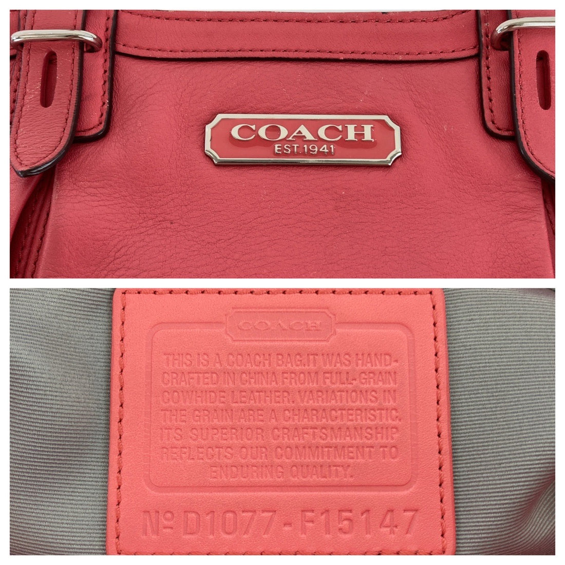 Coach Leather Tote Shoulder Bag