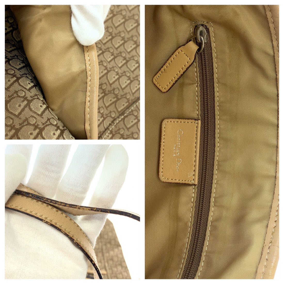 Dior Trotter Canvas/Leather Tote Bag in Very Good Condition