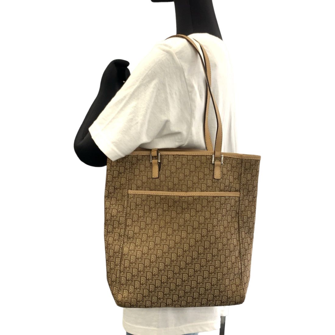 Dior Trotter Canvas/Leather Tote Bag in Very Good Condition