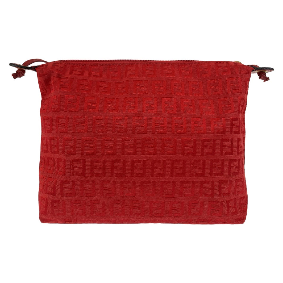 Fendi Vintage Red Gold Canvas Shoulder Bag