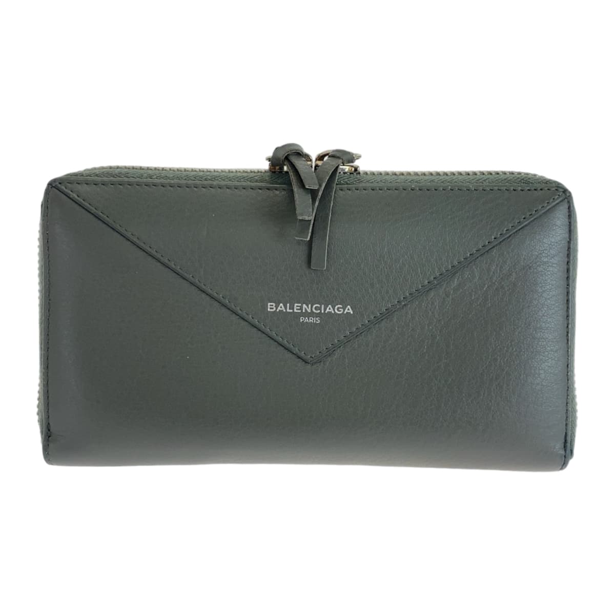 Balenciaga Leather Long Wallet Gray