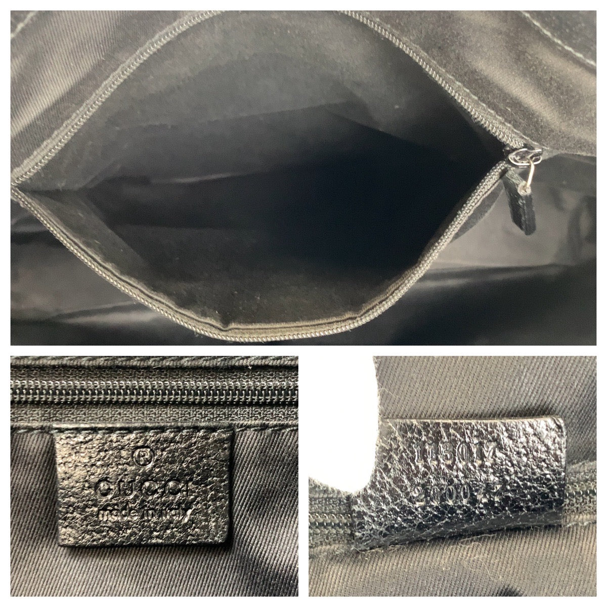 Gucci GG Canvas Black Tote Bag 113017 in Very Good Condition