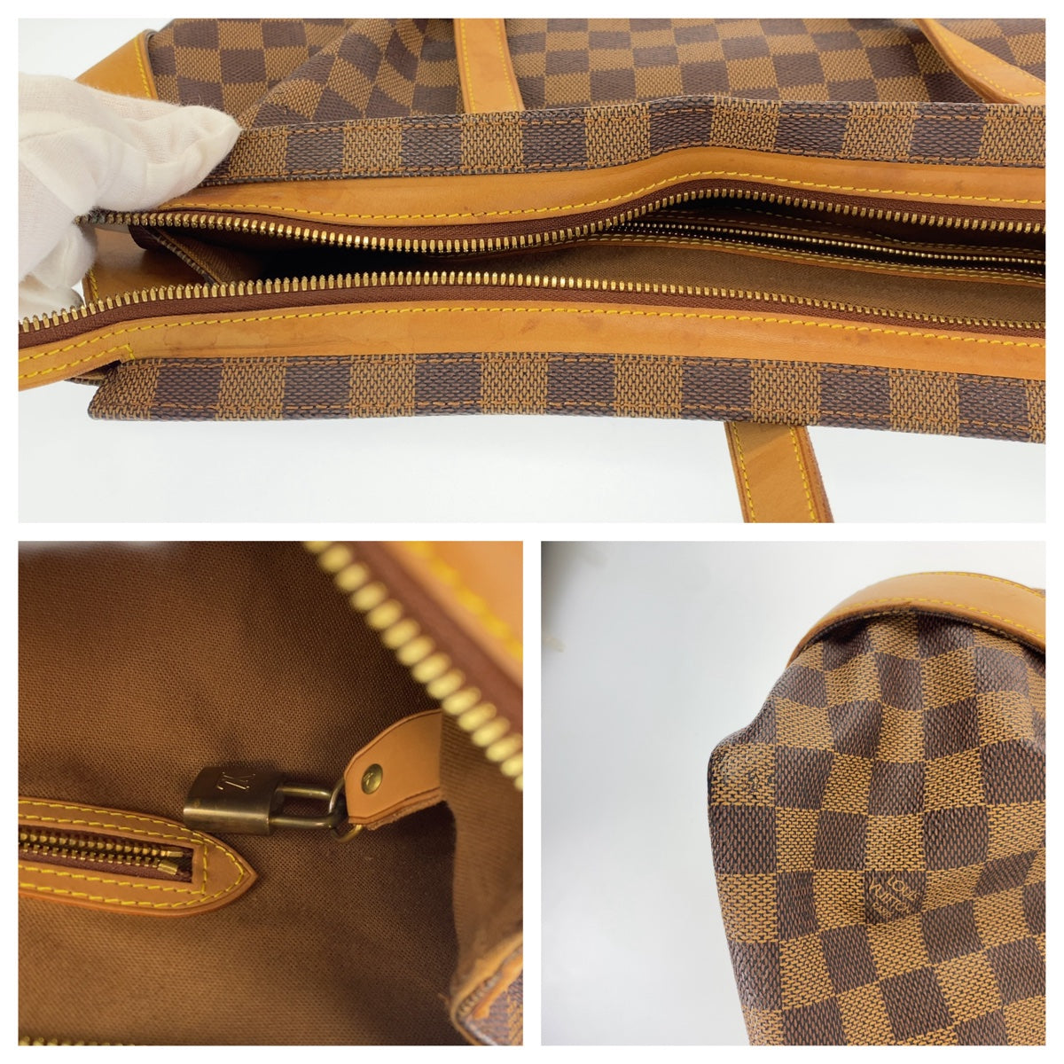 Louis Vuitton Damier Columbine Tote Bag N99037 in Very Good Condition