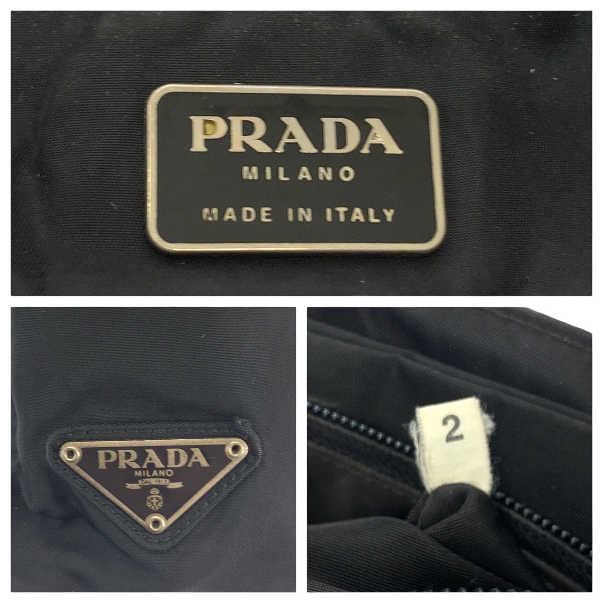 Prada Nylon Tessuto Logo Plate Clear Handle Tote