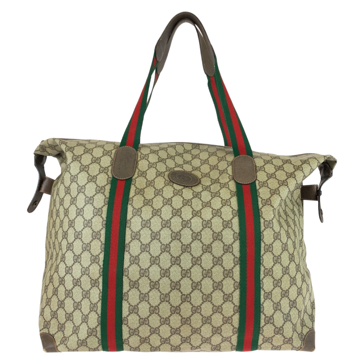 Gucci Vintage GG Supreme Canvas/Leather Boston Bag in Very Good Condition