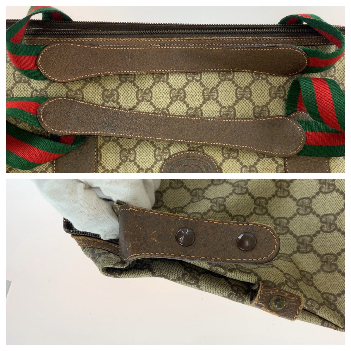 Gucci Vintage Boston Bag GG Supreme Canvas/Leather