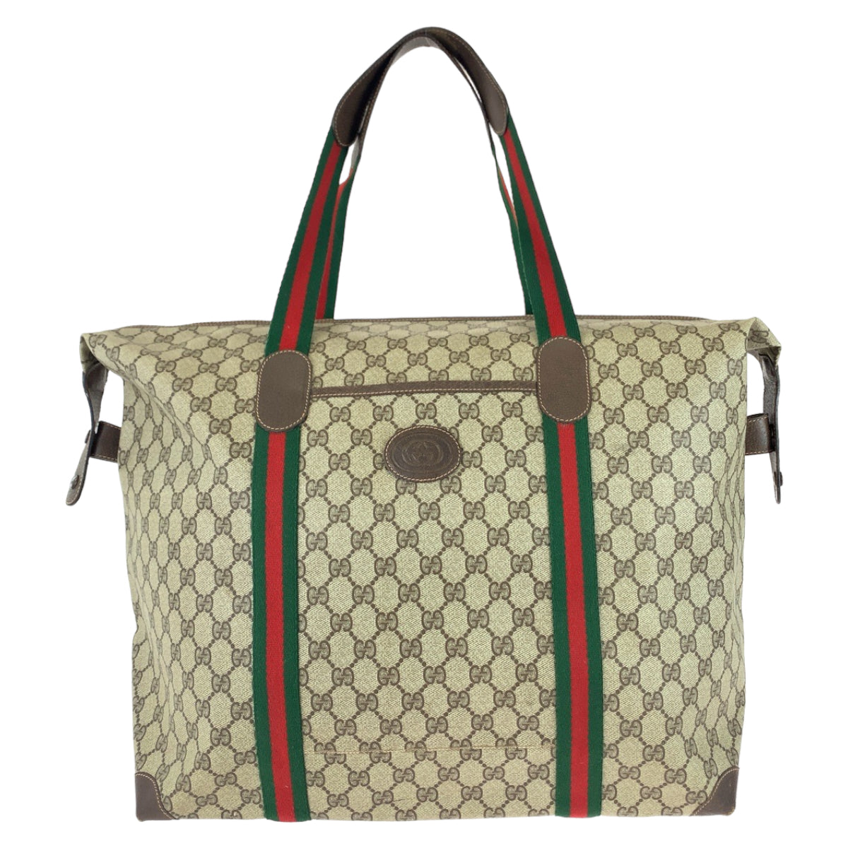 Gucci Vintage GG Supreme Canvas Leather Tote Bag