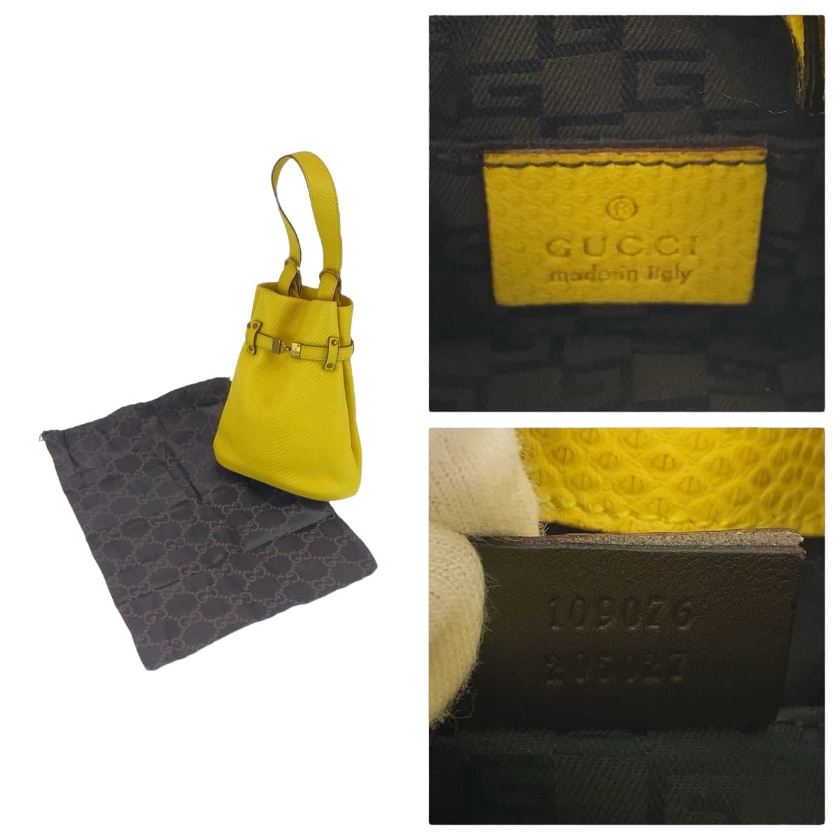 Gucci Leather Mini Handbag Vanity Bag 109076 in Great Condition