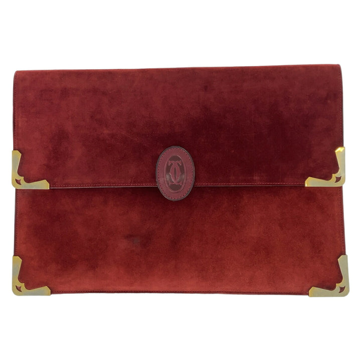 Cartier Must Line Suede Leather Clutch Bag in Good Condition