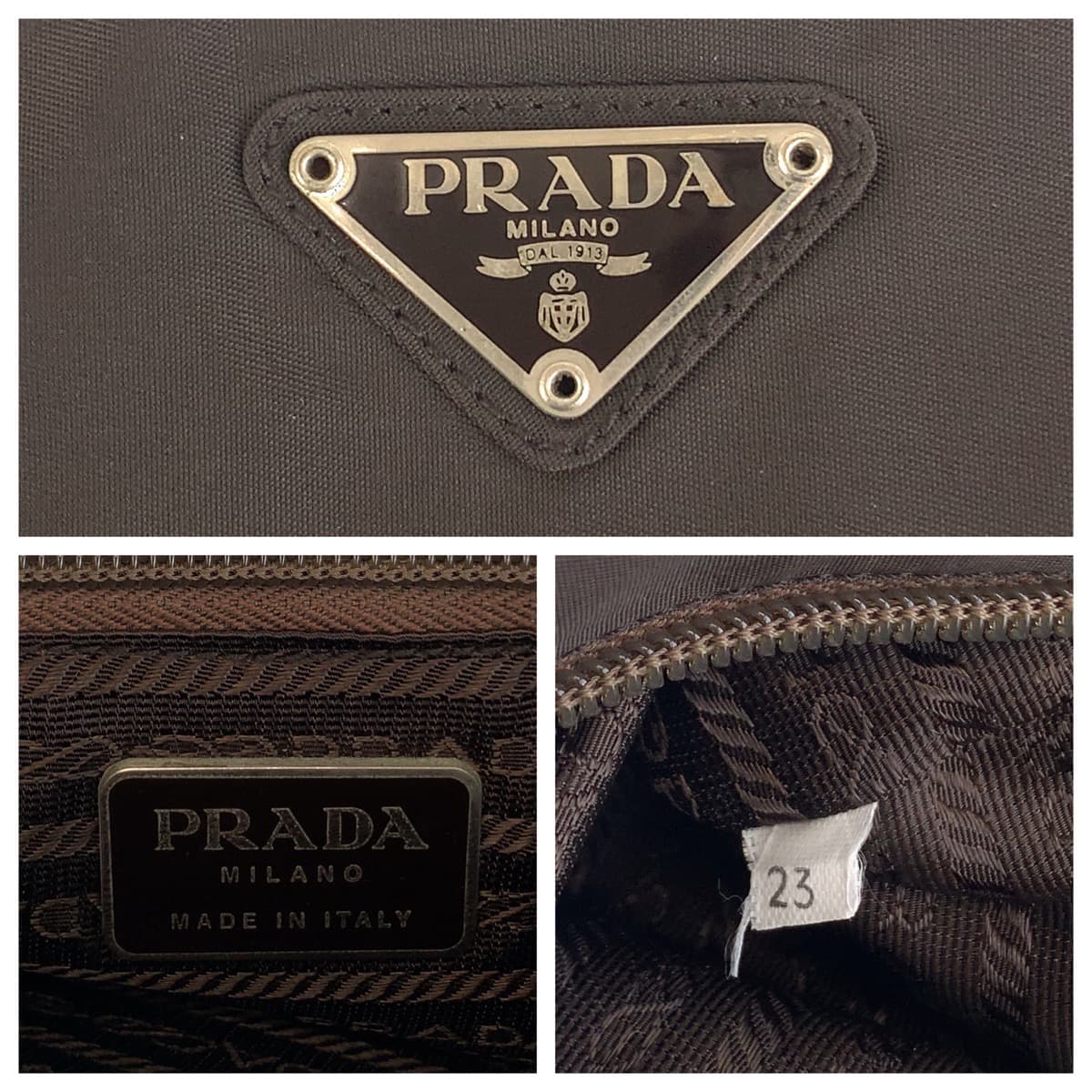 Prada Nylon Tessuto Triangle Logo Plate Shoulder Tote Bag in Very Good Condition