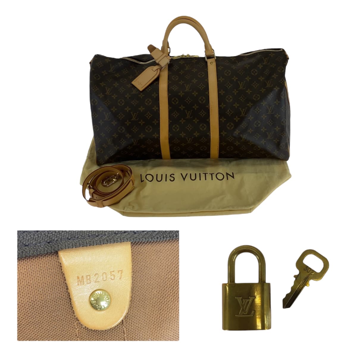 Louis Vuitton Monogram Keepall 60 Bandouliere Bag