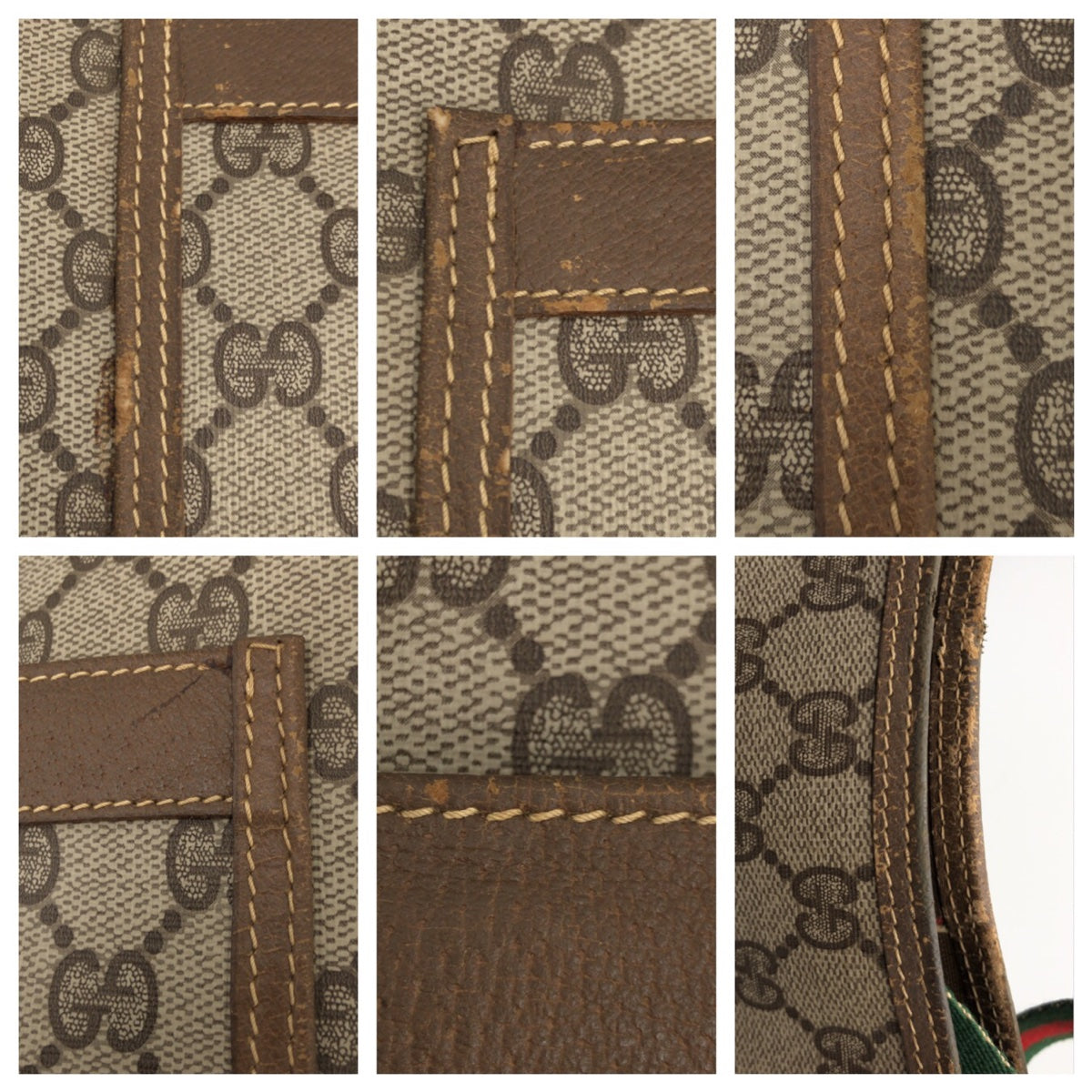 Gucci Vintage Sherry Line GG Pattern Tote Shoulder Bag in Very Good Condition