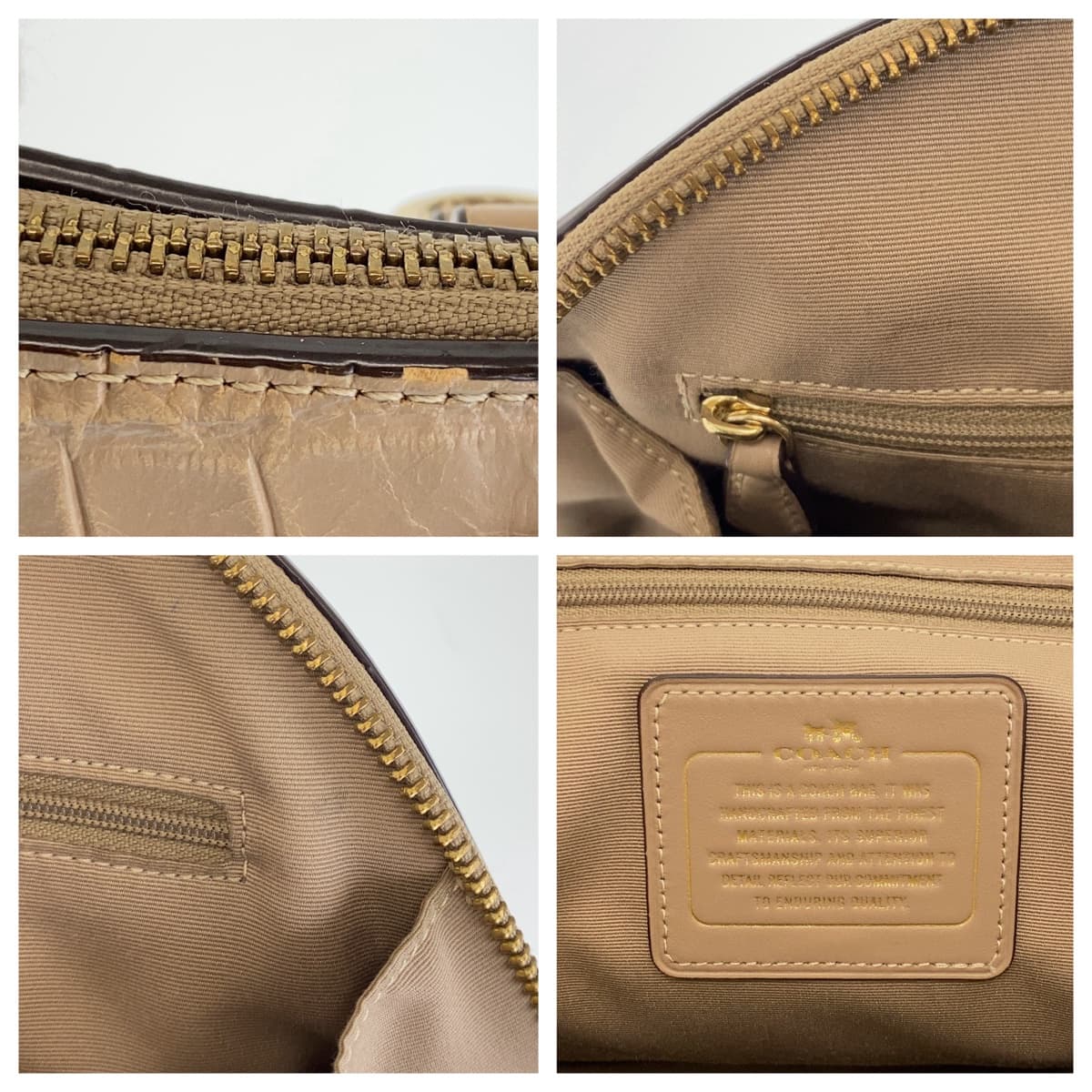 Coach Madison Beige Leather Handbag in Very Good Condition