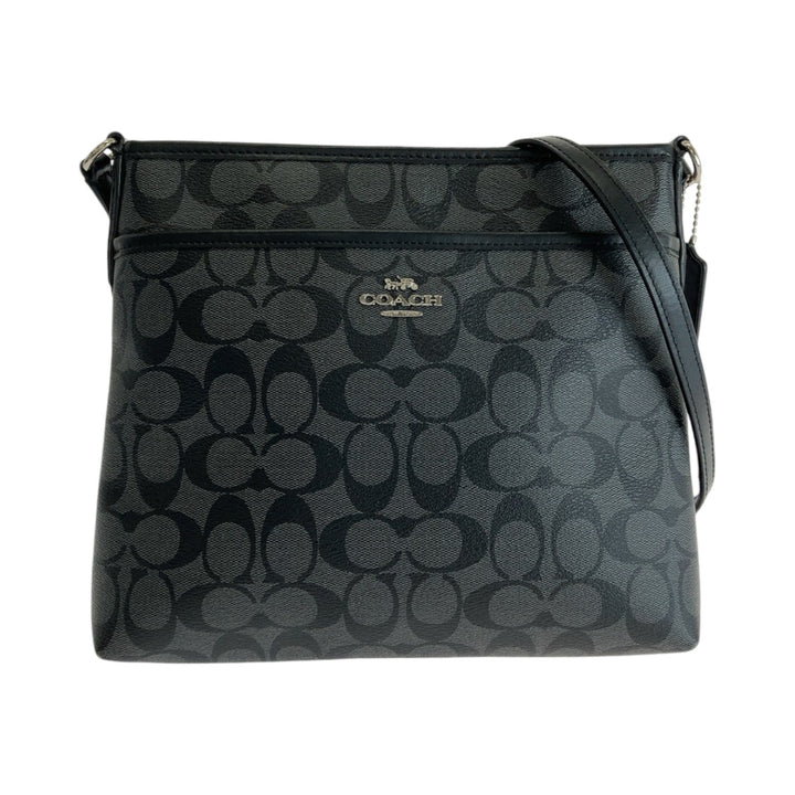 Coach Signature Black PVC Leather Shoulder Bag