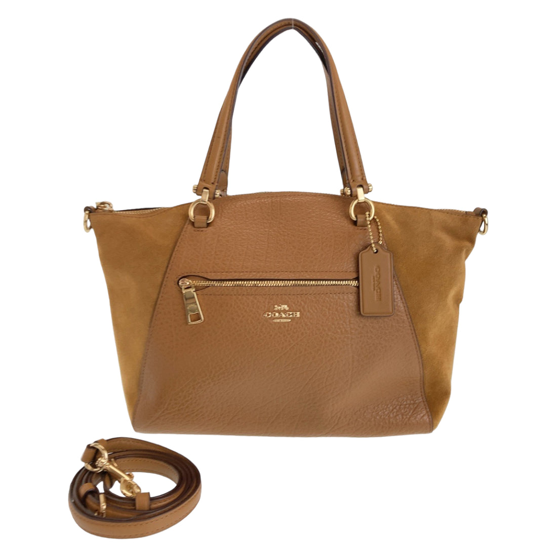 Coach Leather Suede 2way Tote Bag