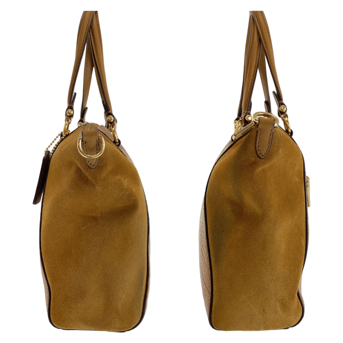 Coach Leather Suede 2way Tote Bag