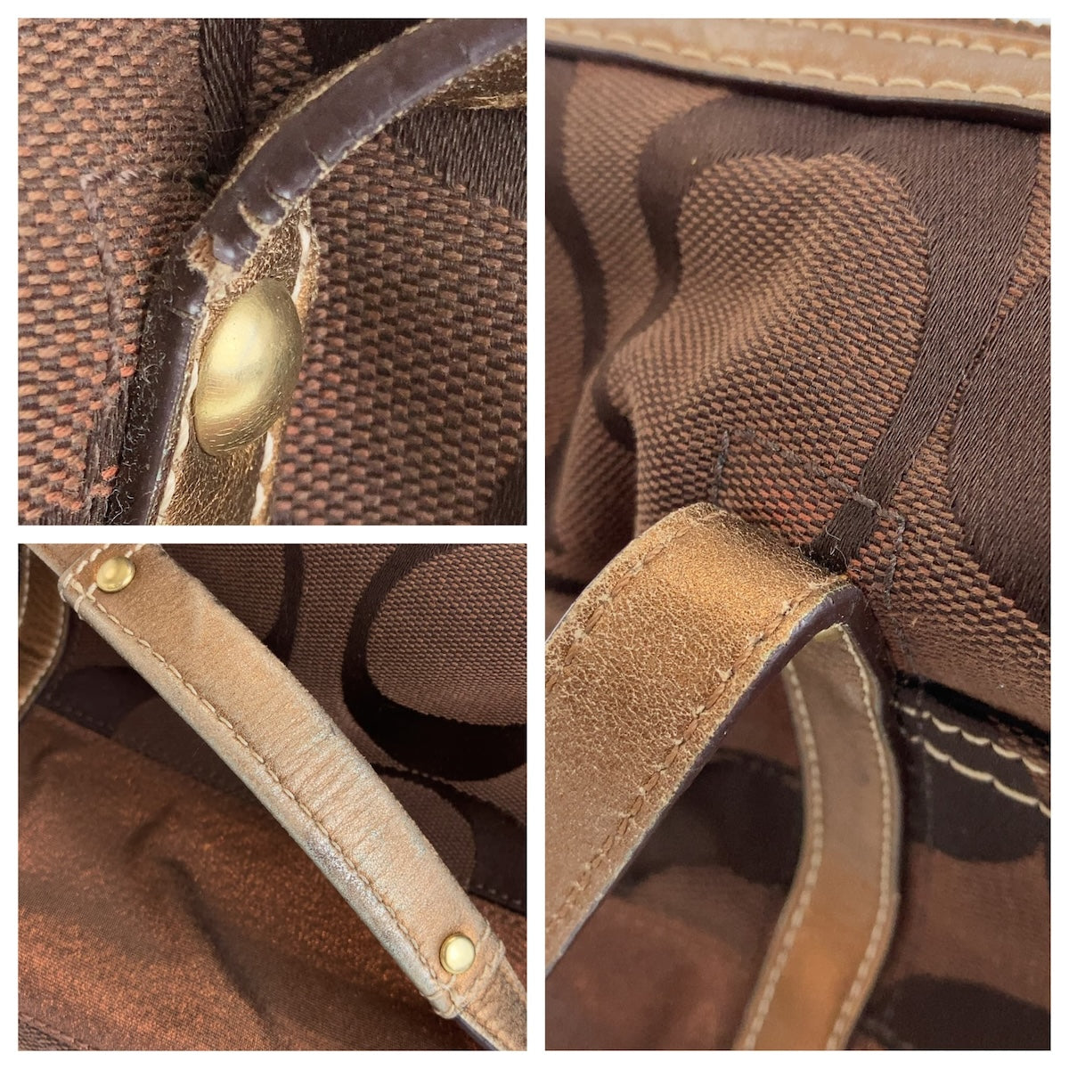 Coach Signature Canvas/Leather Tote Bag in Very Good Condition