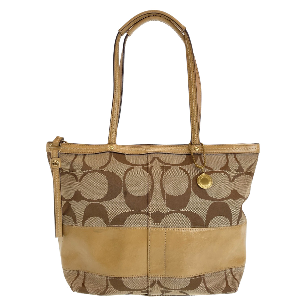 Coach Signature Canvas Leather Tote Bag