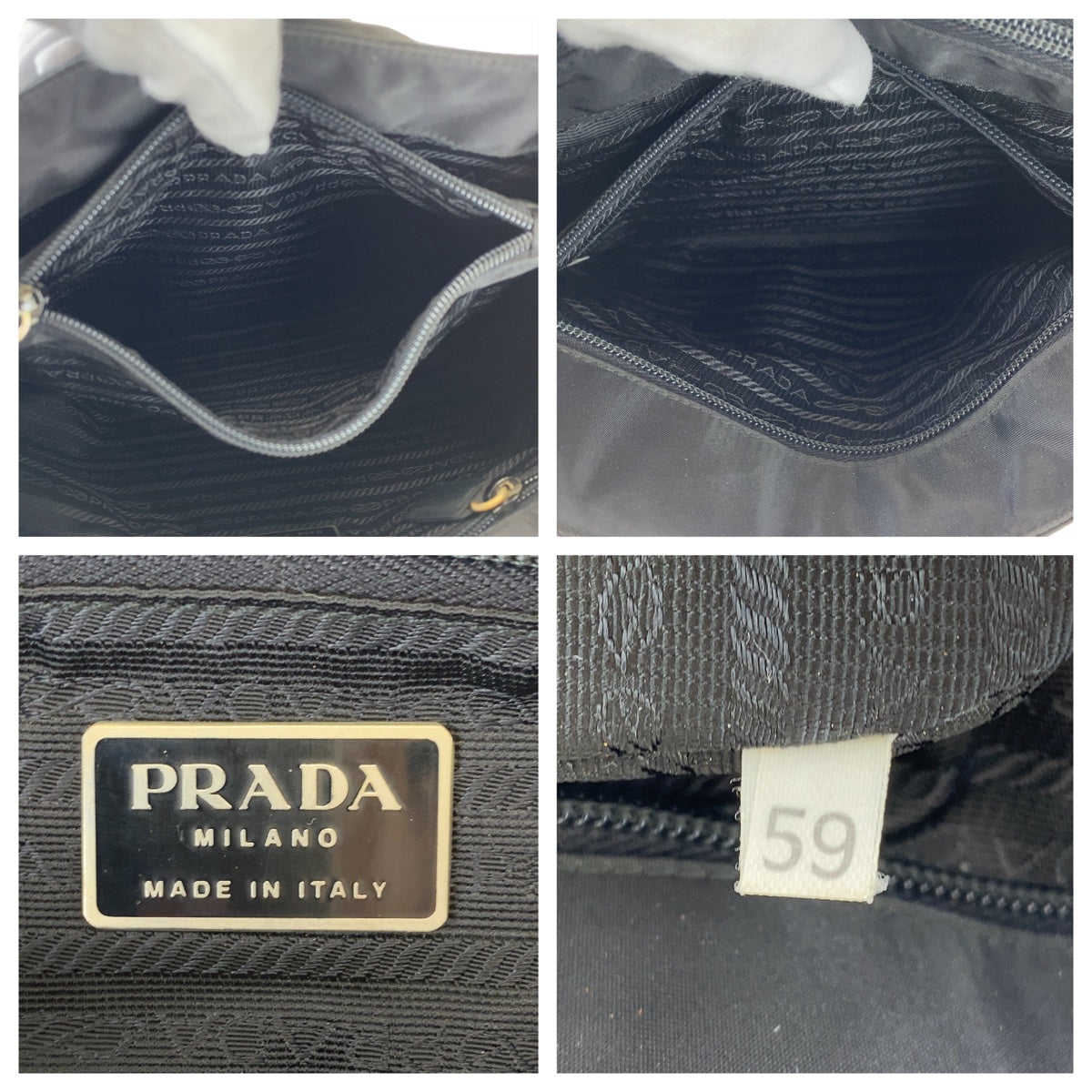 Prada Nylon Tessuto Logo Tote Bag