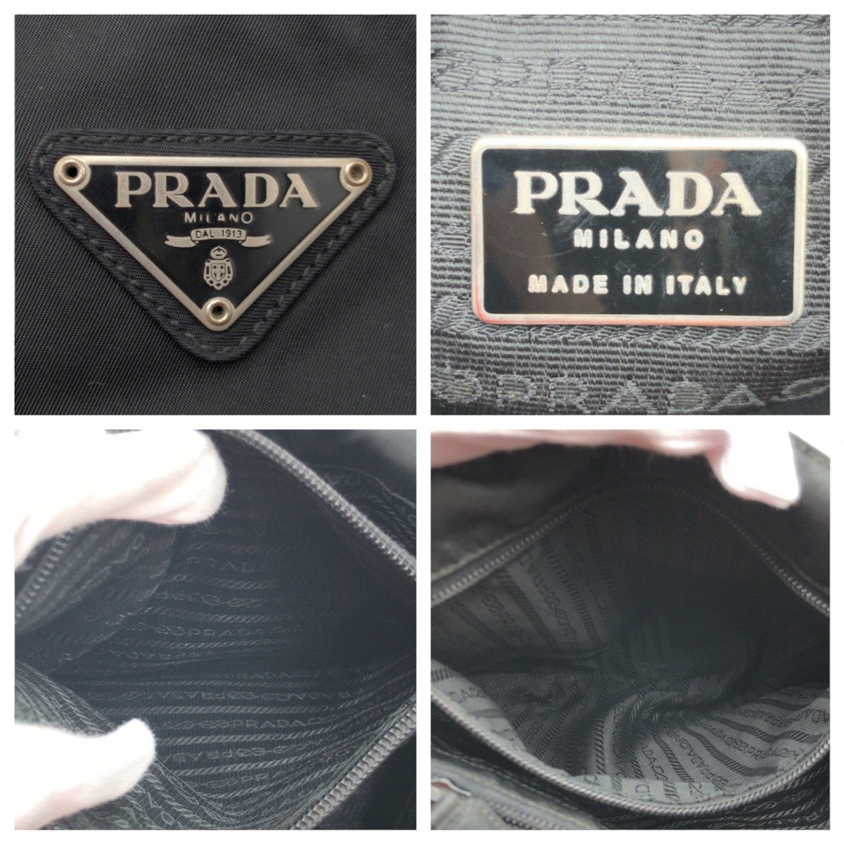 Prada Nylon Tessuto Triangle Logo Tote Bag