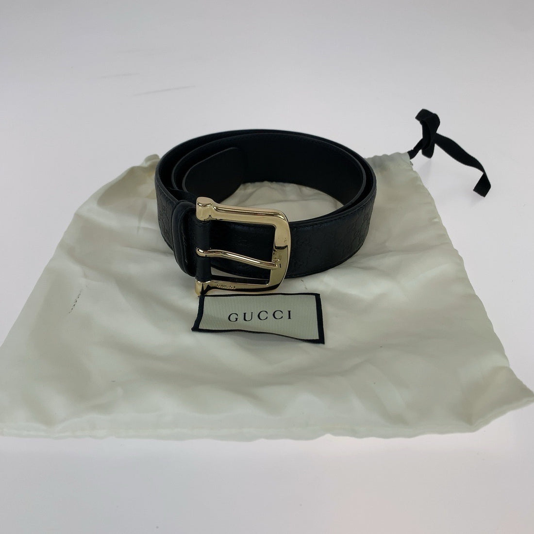 Gucci Leather Microguccissima Belt Black